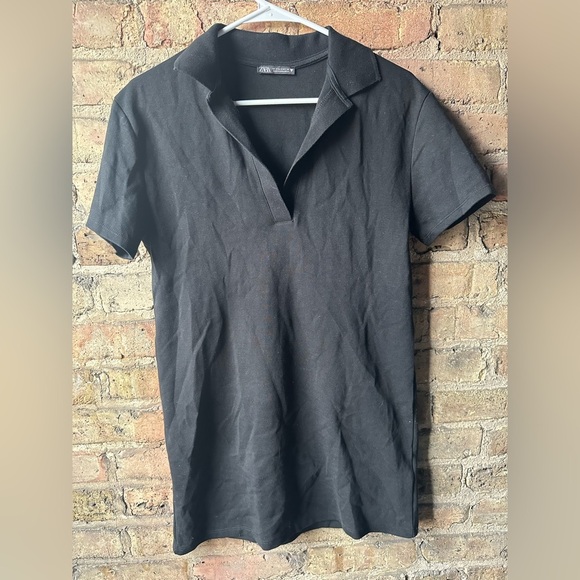 Zara Black Button Down Shirt - Picture 1 of 4